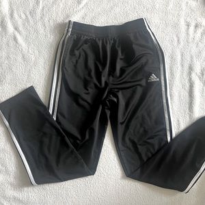 Adidas black and white track pants